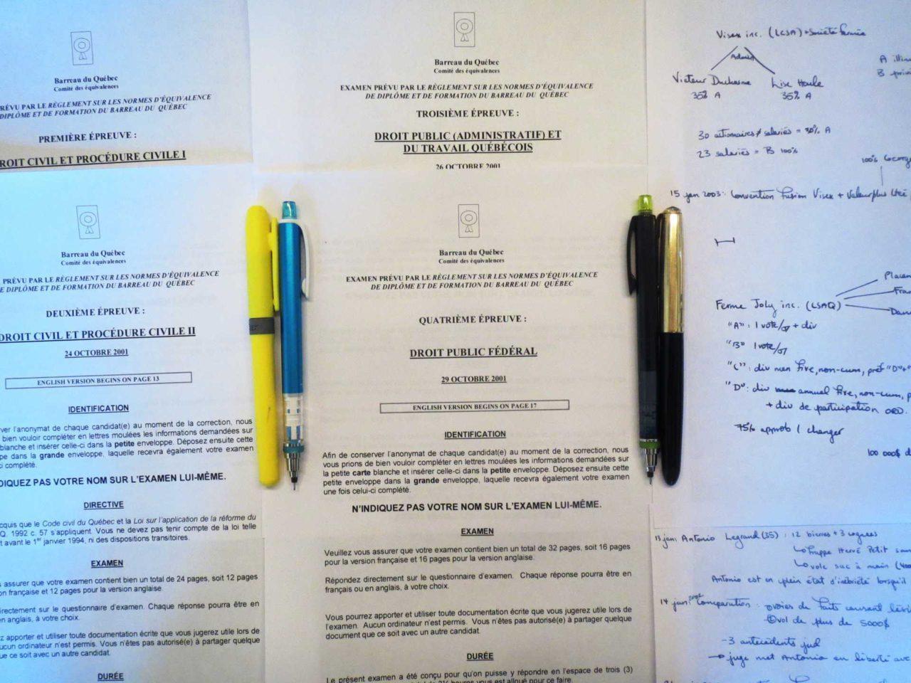 Examens d’équivalence du Barreau du Québec Sharpened