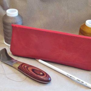 RoyalPoint Janus Long Pencil Case Red Leather